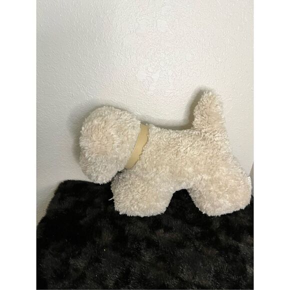 Pottery Barn Faux Fur Doodle Dog Pillow Neutral Bell...